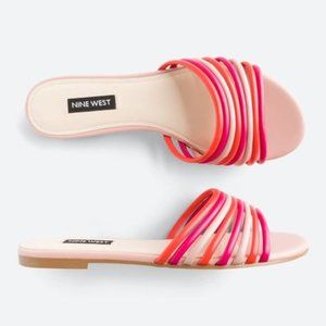 NWOT Nine West Links Slide Sandal Burgundy Sz 7.5